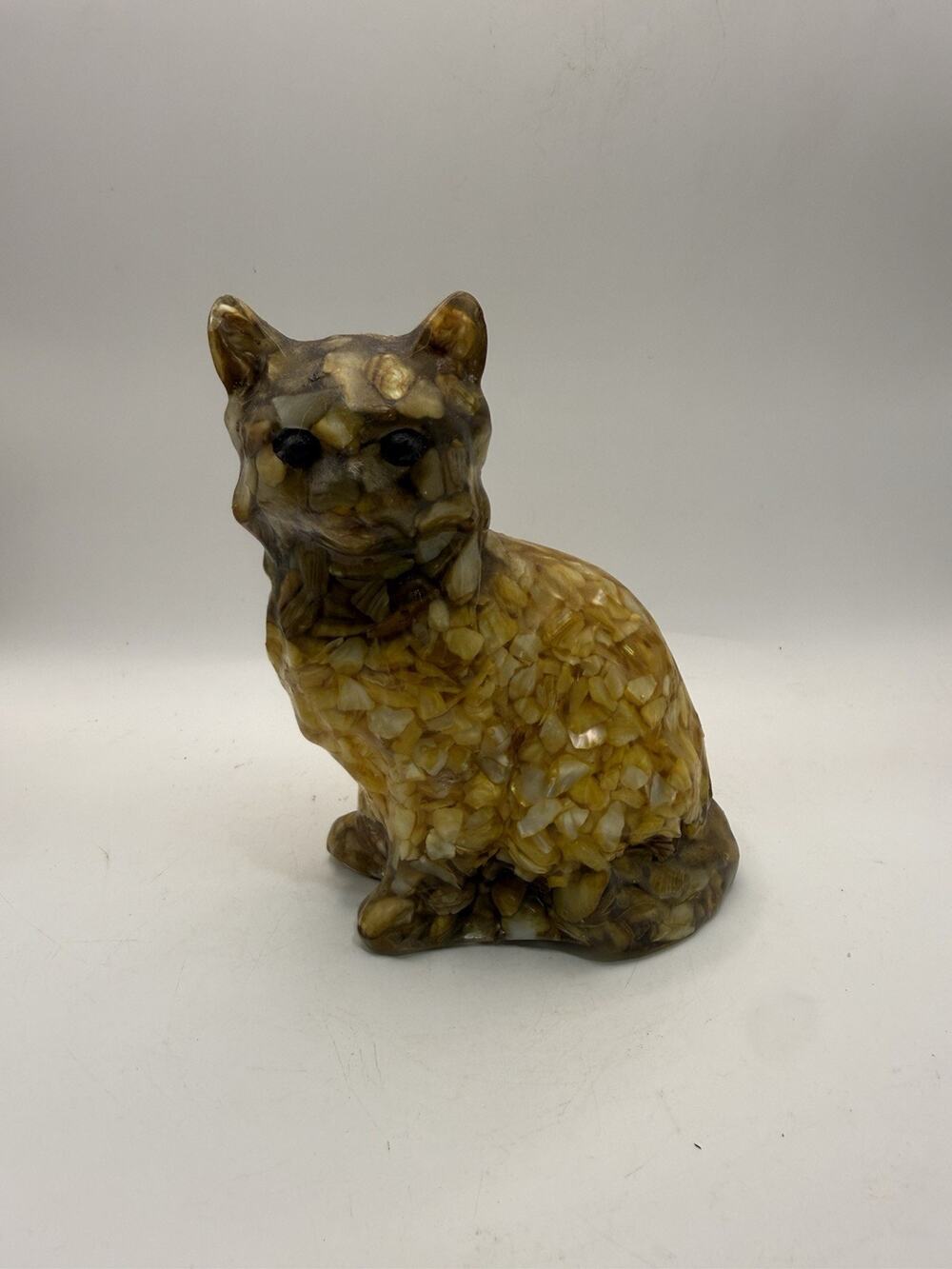 Vintage Tennessee Shell Co Mother of Pearl Cat Figurine 5.25โ USA *
